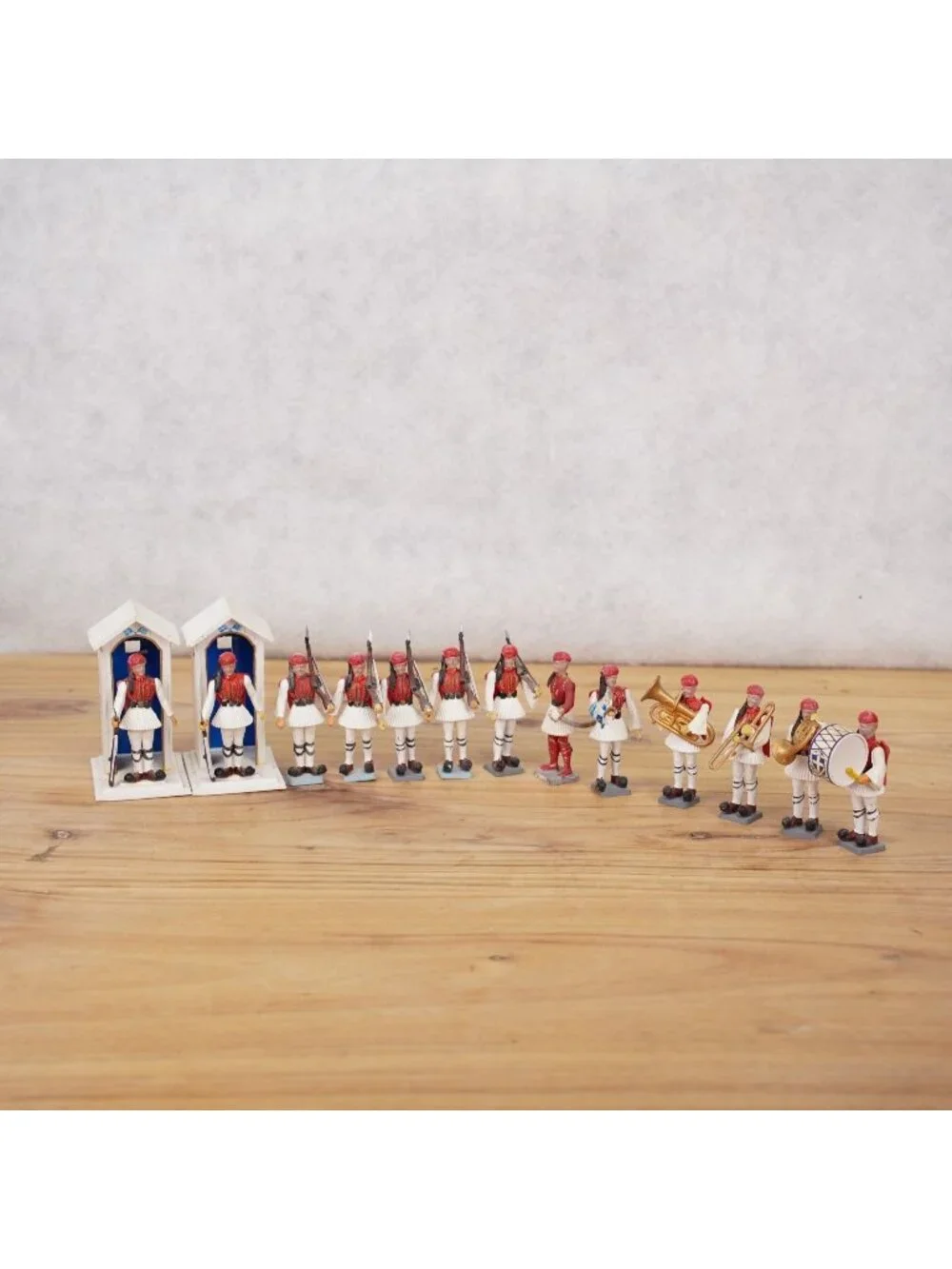 Vintage Aohna Greek Toy Soldiers Set of 13 Evzone Guard Soldiers & Musicians